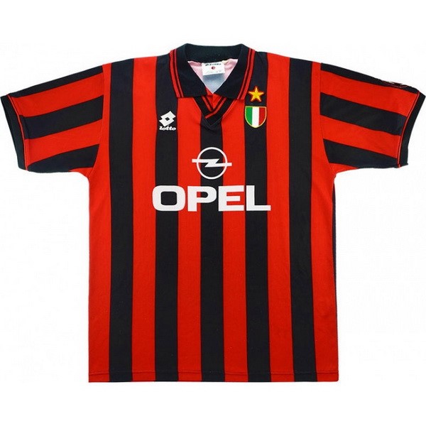 Camiseta AC Milan Primera equipación Retro 1996 1997 Negro Rojo